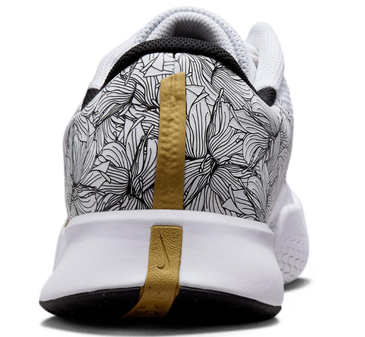 Nike Mens Air Zoom Vapor Pro 2 HC Magnolia Tennis Shoes White and Metallic Gold-Black