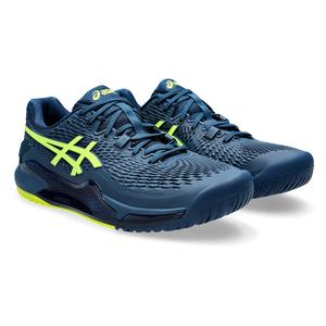 Asics Gel-Resolution 9 Tennis Shoes Mako Blue & Safety Yellow