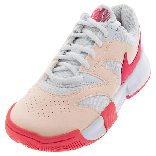 Womens Court Lite 4 Tennis Shoes White and Aster Pink