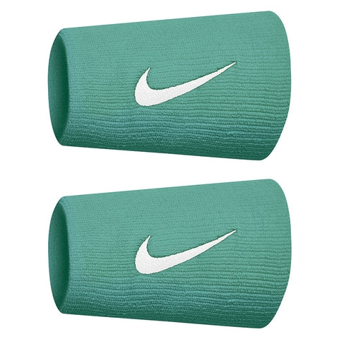 Nike Tennis Premier Doublewide Wristbands Green & White