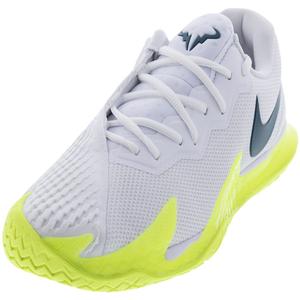 Nike Mens Rafa Zoom Vapor Cage 4 Tennis Shoes White and Volt