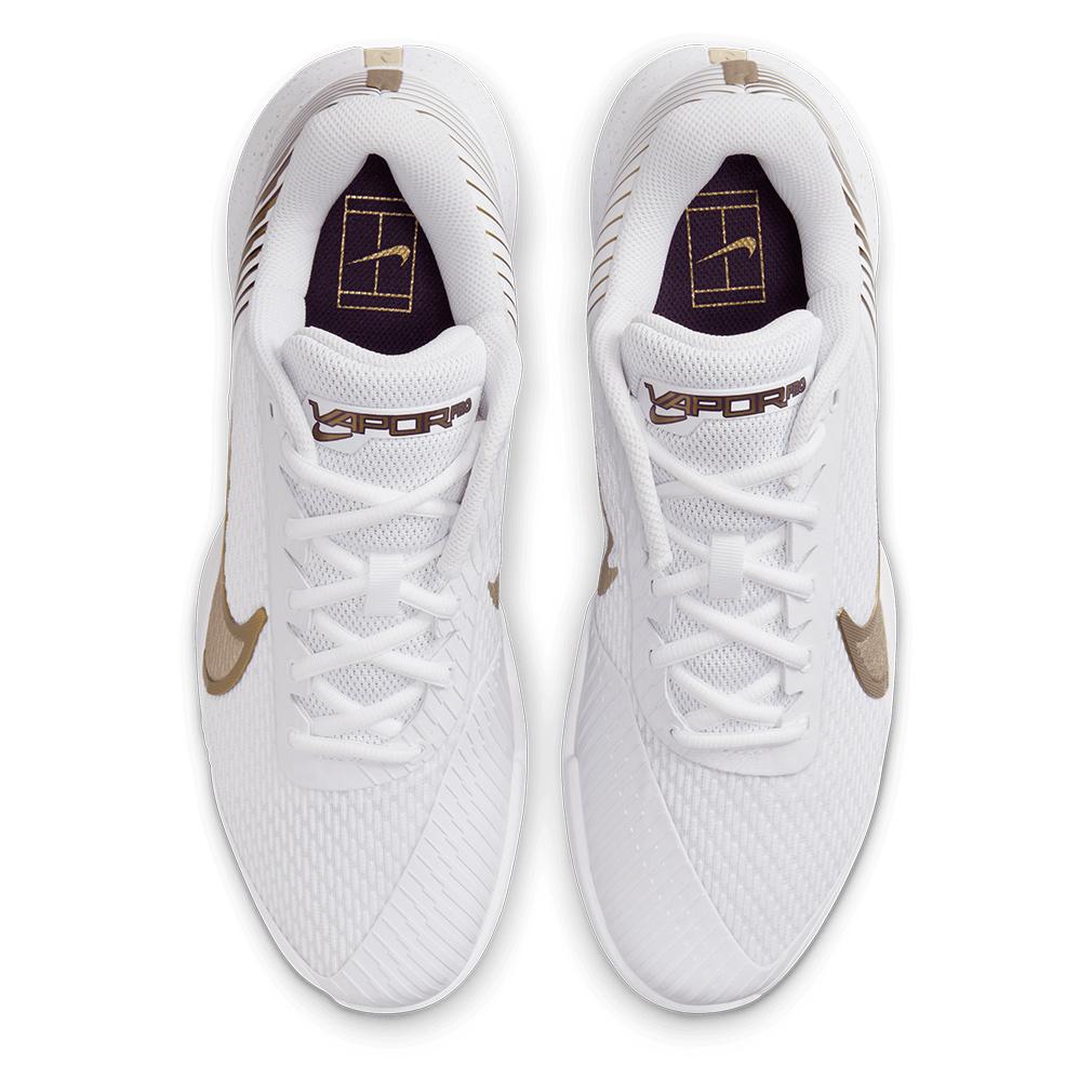 Nike Men's Air Zoom Vapor Pro 2 WMB Tennis Shoes White and Metallic Gold