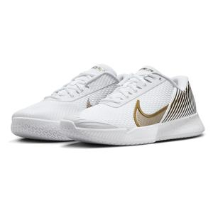 Nike Men's Air Zoom Vapor Pro 2 WMB Tennis Shoes White and Metallic Gold