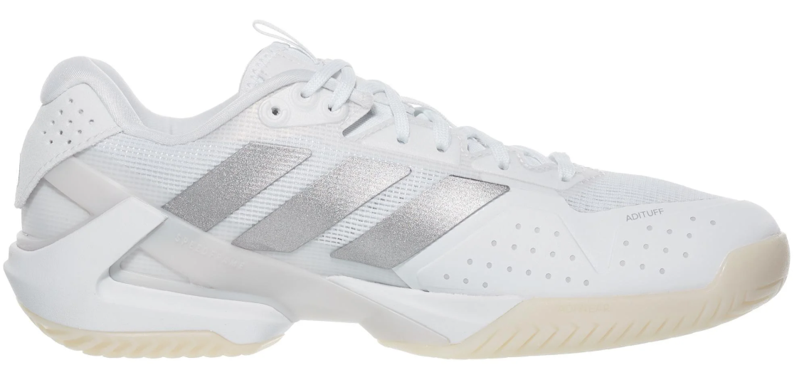 Adidas Adizero Ubersonic 5 White and Silver Women's Shoes